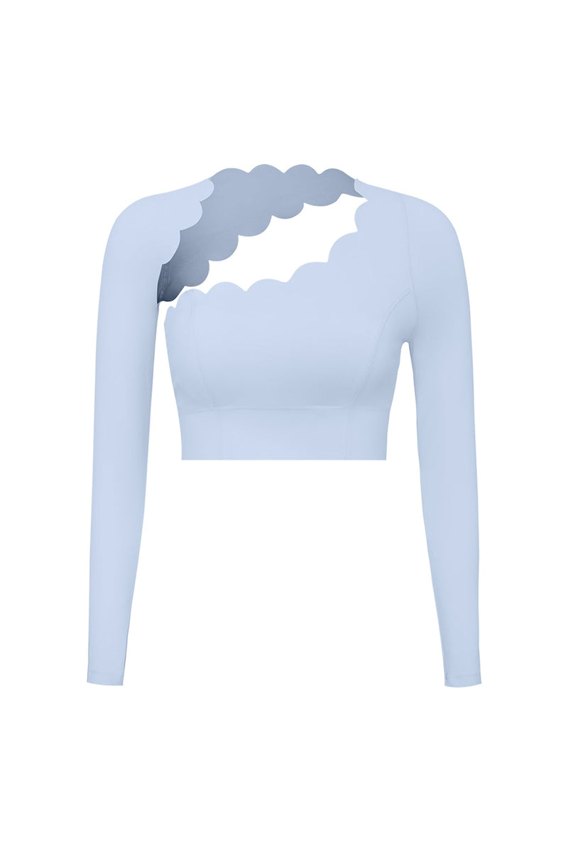Asymmetrical Long Sleeve Crop Top