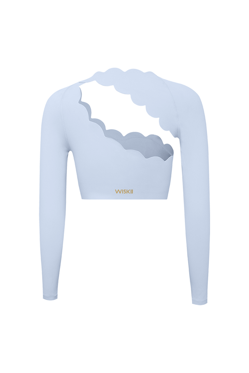 Asymmetrical Long Sleeve Crop Top